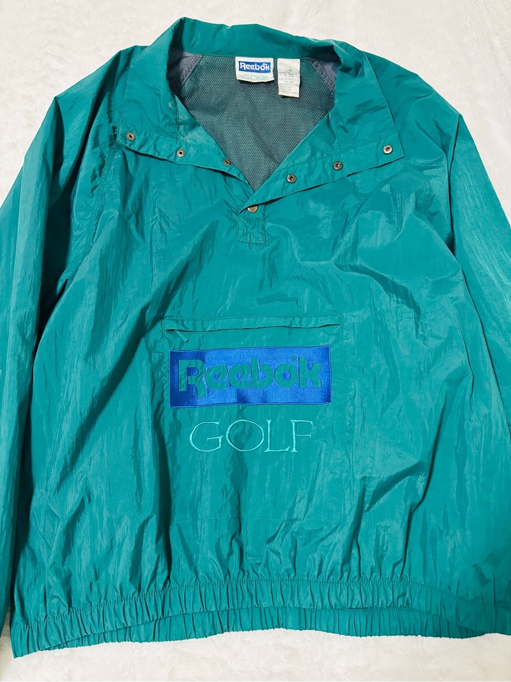 Vintage Reebok Teal Green Pullover Golf Windbreaker